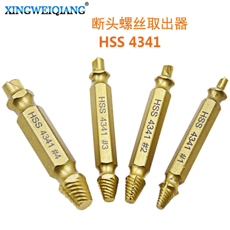 4341 high-speed steel screw extractor set for removing broken bolts and nails
