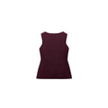 Women's dark red viscose fibre sleeveless cardigan vest with 3D pattern detailing and slim fit silhouette