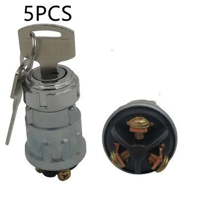 Copper automotive ignition switch with key for trucks and forklifts.