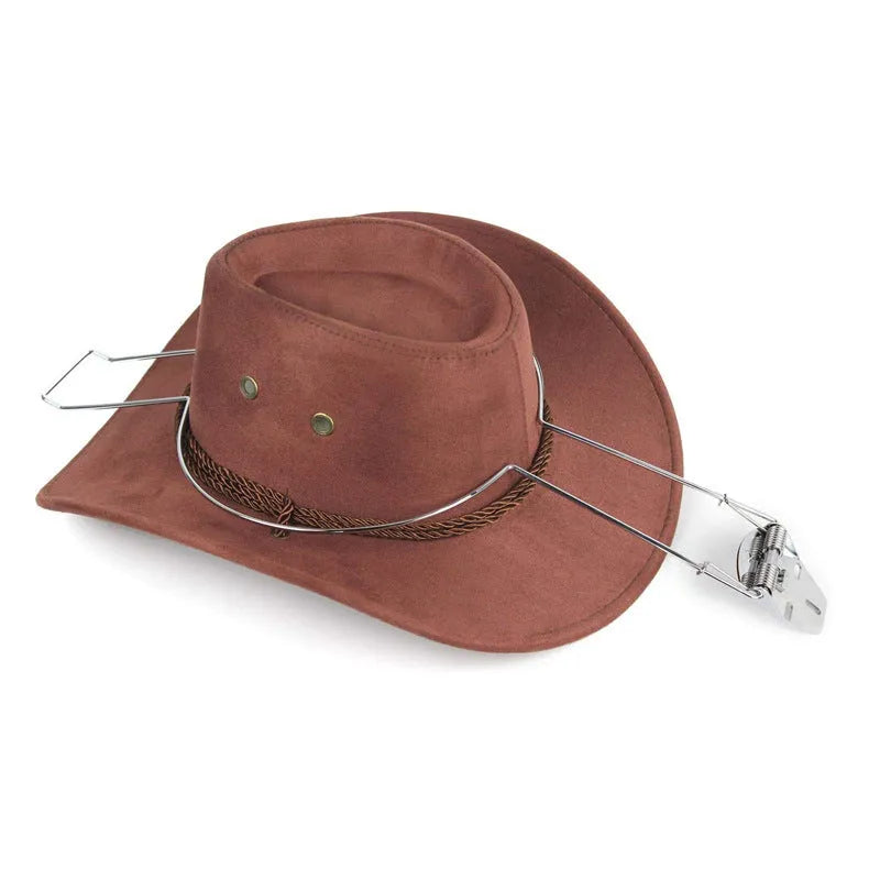 Brown chrome-plated car hat stand made from iron for interior vehicle storage
