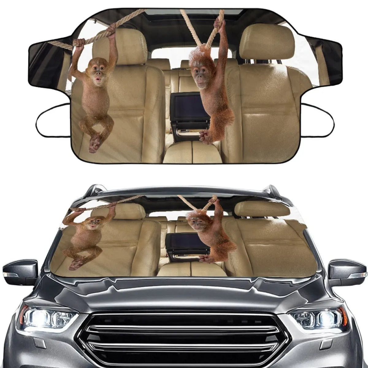 Car snow protection front gear cover with aluminium fabric measuring 130 by 70 centimetres