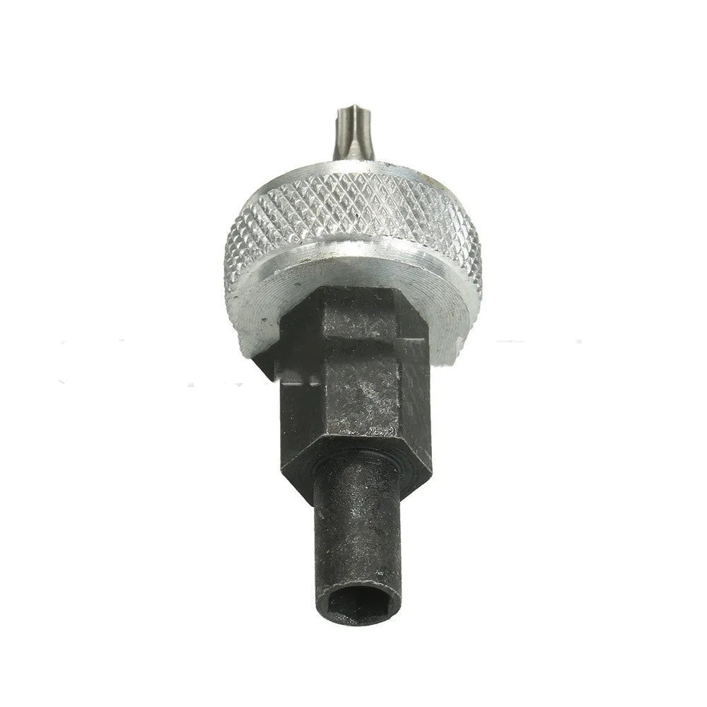 Ignition module wrench tool with carbon steel handle and aluminium knobs for distributor block mounting
