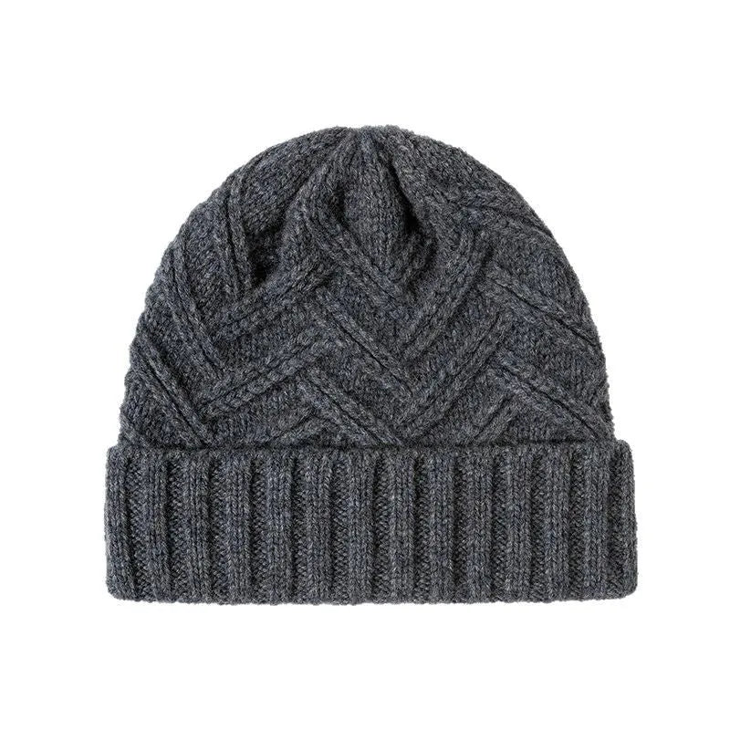 Women's wool knitted dome crown winter hat in six colour options including ivory white and ankela red