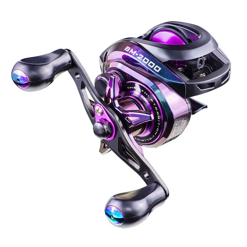 BM2000 water drop fishing reel with colourful finish and magnetic brake system