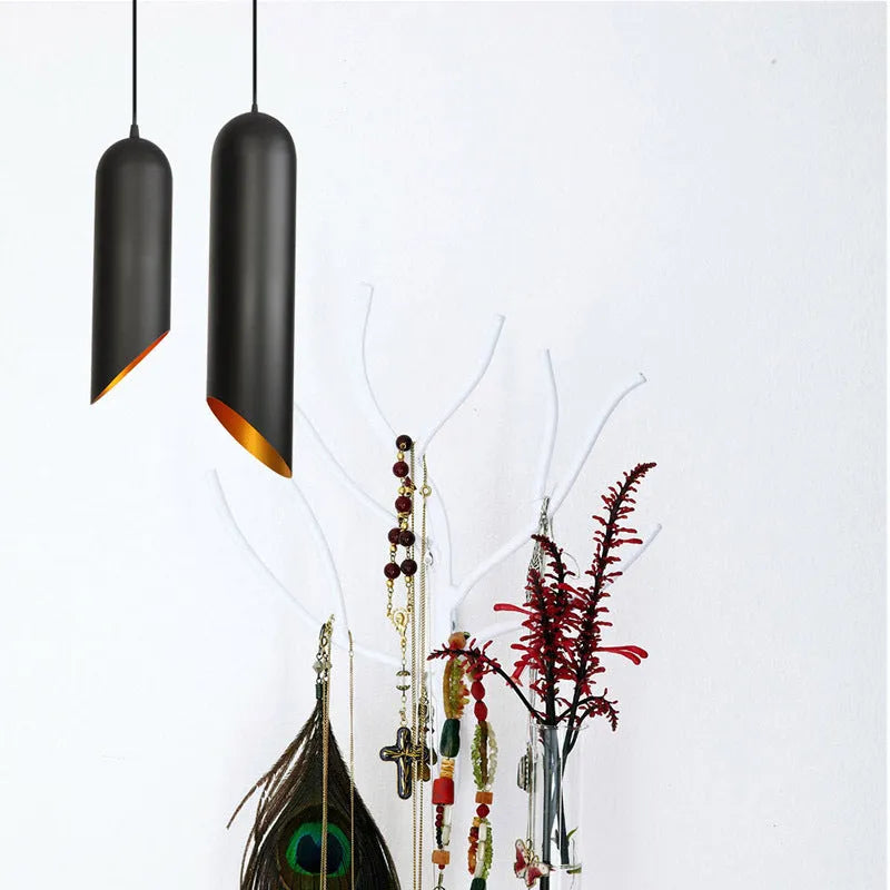 Retro iron art chandelier with matte black finish and exposed bulb design