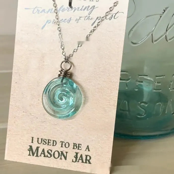 Recycling Glass Spiral Earrings in resin plus metal with electroplated finish