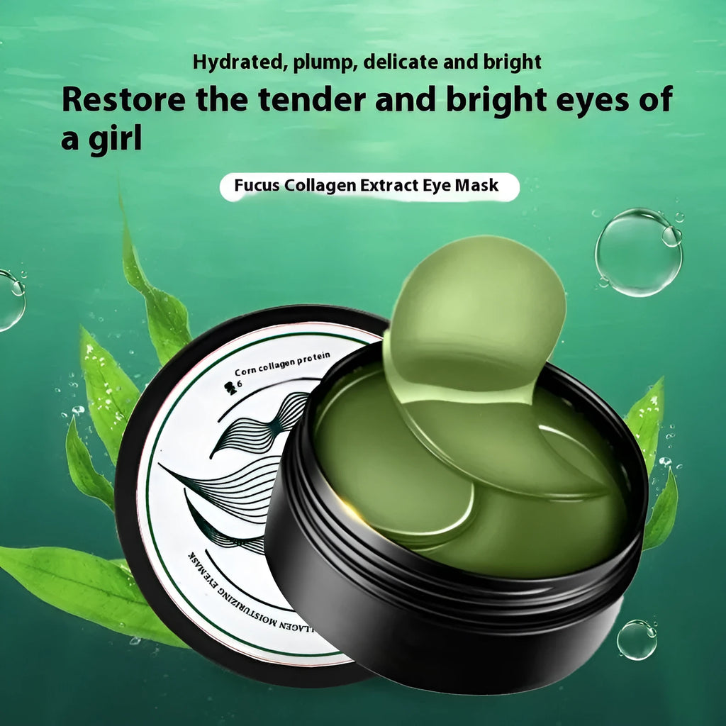 Pack of 60 seaweed collagen essence sheet eye masks for moisturising.