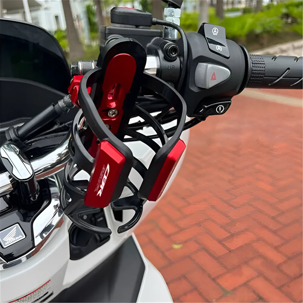 Modified water bottle cage for Honda X-ADV scooter in multiple colour options