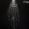 Gold or silver mesh tassel hair chain with pearl decorative elements for women's hairstyling