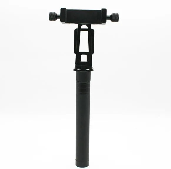 Black retractable selfie stick with extended length and phone mount attachment for mobile photography