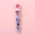 Cute cat design mechanical pencil with 10-colour refills showing 0.5mm tip and press mechanism