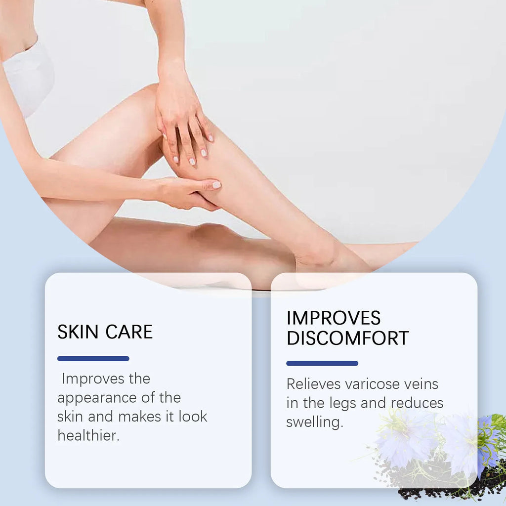 Herbal Gentle Soothing Leg Care Cream 20g tube with black grass seeds and horse chestnut