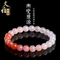 Natural Yanyuan agate bracelet with gradient salt source coloured beads in a single circle.