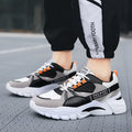 Mesh breathable sports running shoes for men old thick-soled casual design non-slip sole black green grey