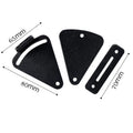 Black stainless steel sliding barn door lock shown with two size options.