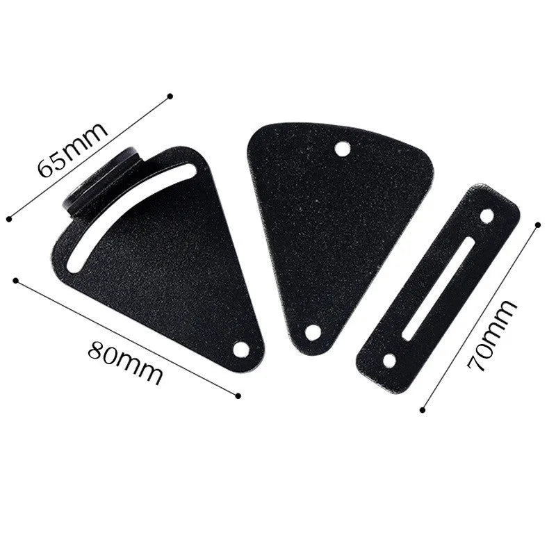 Black stainless steel sliding barn door lock shown with two size options.