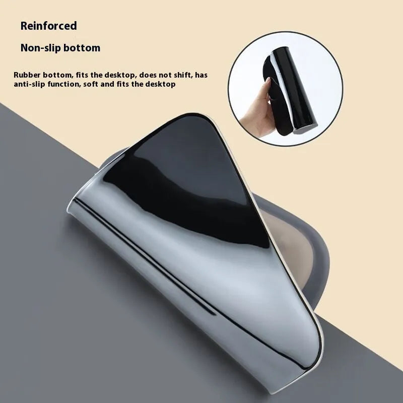 Ergonomic mouse pad with integrated wrist strap on cloth silicone surface