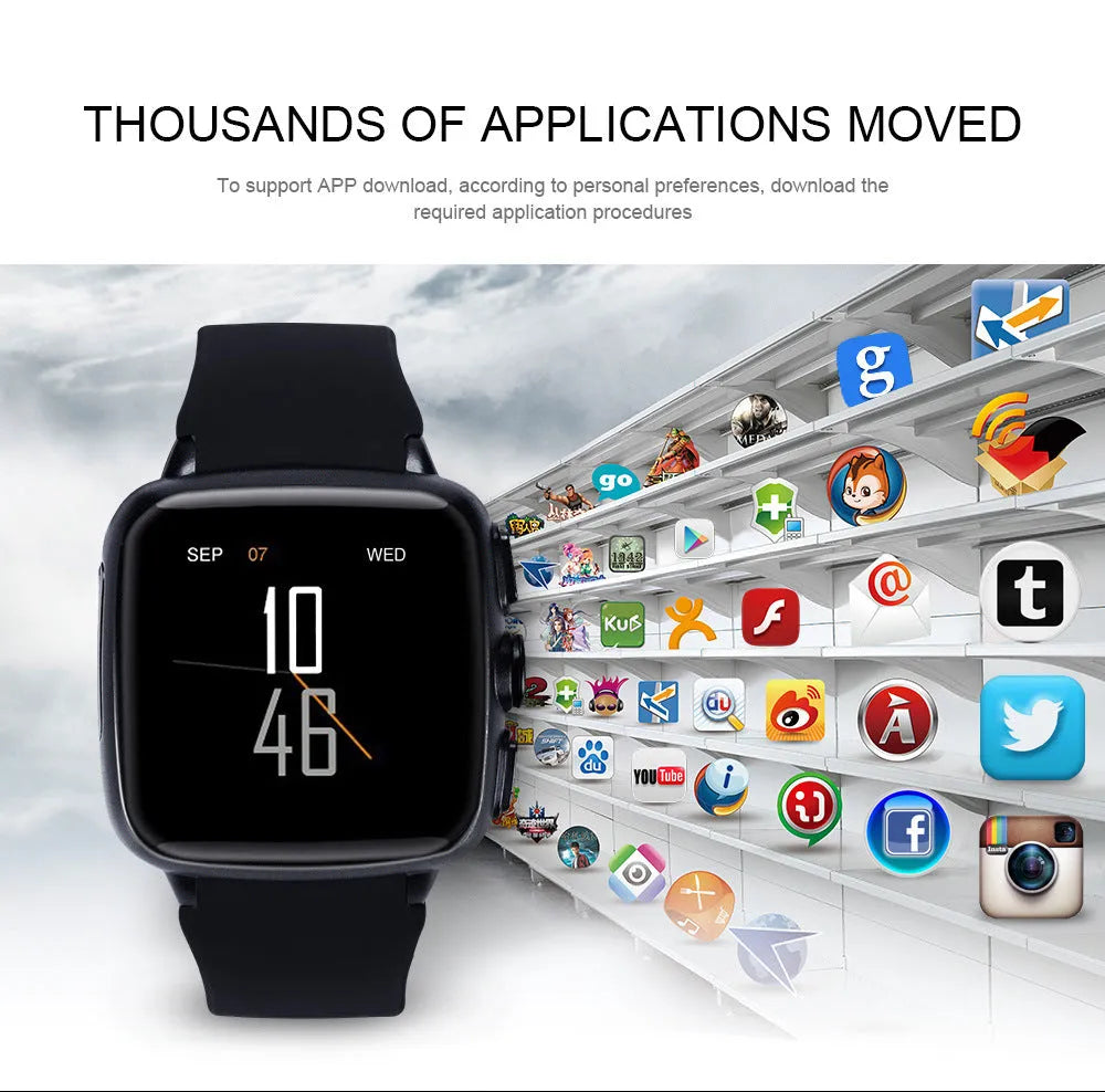 Z01smart watch with 1.54-inch HD touchscreen, black or white colour options, and USB 2.0 connectivity