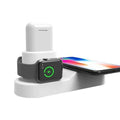 W3 three-in-one wireless charging station for iPhone, Apple Watch and AirPods in black or white