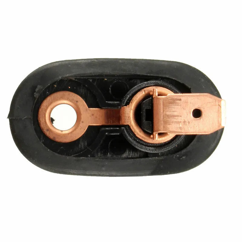 Black universal car interior door light switch with plastic and metal construction