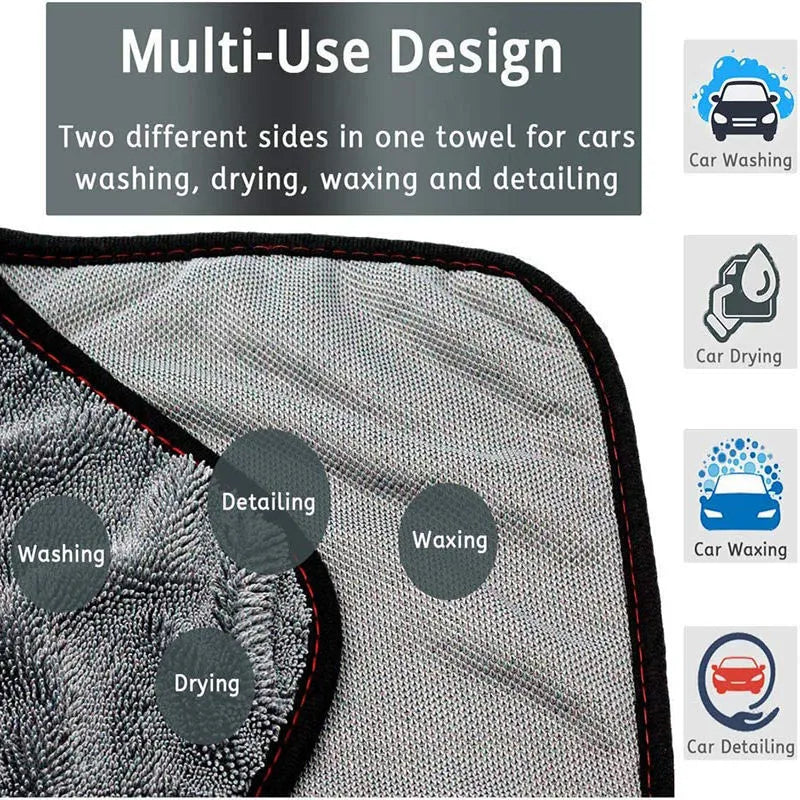 Grey 40x40 centimetre microfiber car wash drying towel for vehicles
