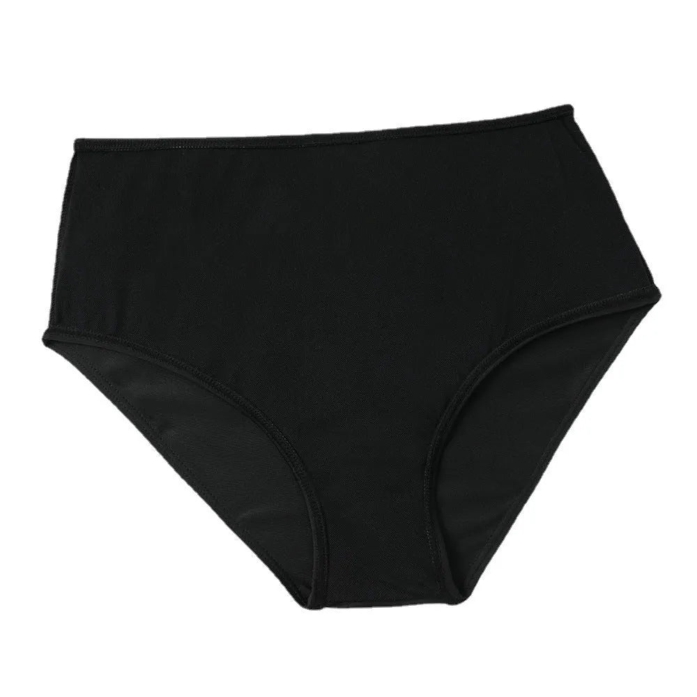 High-waist double-layer swimsuit with printed pattern, sleeveless top and briefs