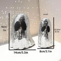 Silver Halloween ghost desktop decoration with mosaic mirror patch design in two sizes