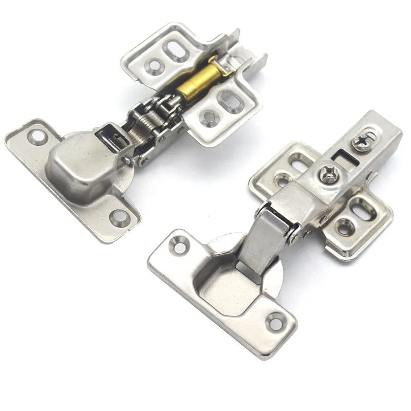 Hydraulic cabinet hinge with nickel plating showing three bend specifications