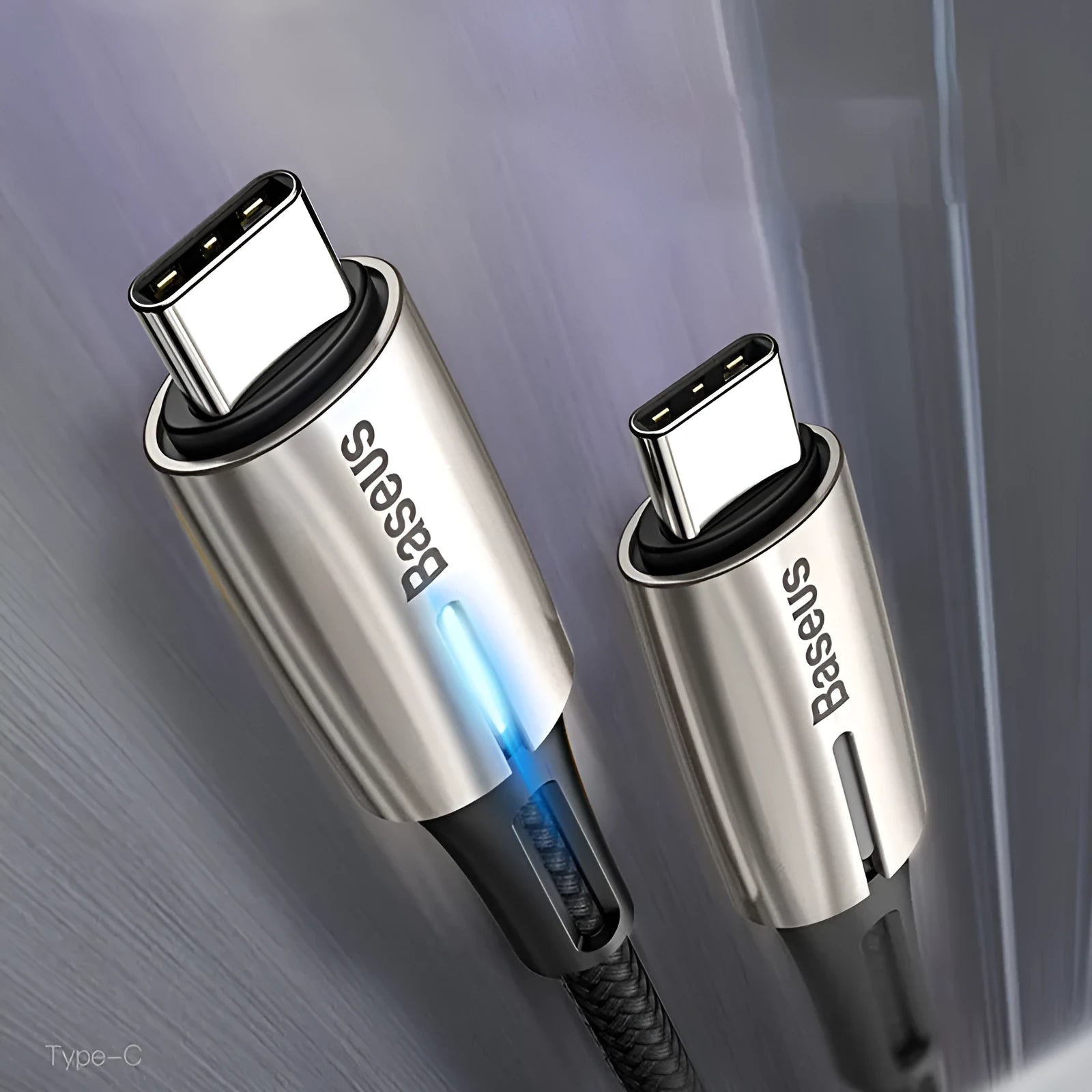 Purple and red dual USB-C connector data cable with 1 metre length for PD60W fast charging