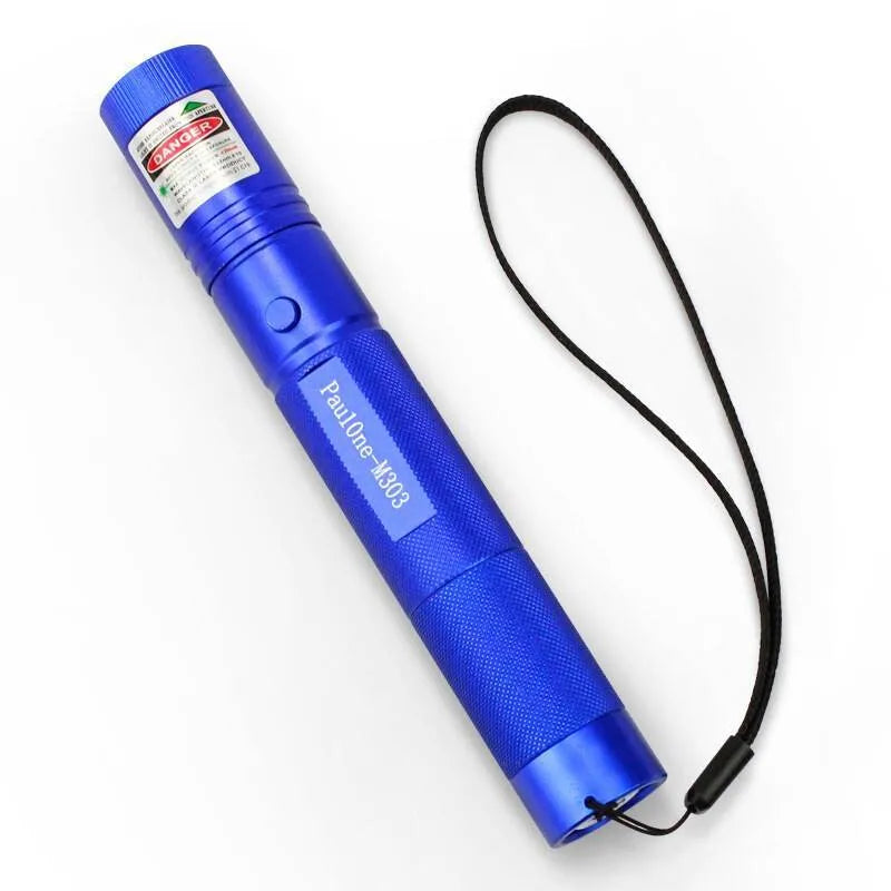 Green light laser flashlight with aluminium alloy body blue colour 16 cm length