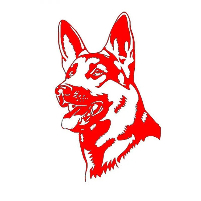 Reflective Alsace Shepherd dog car bumper sticker in five colour options