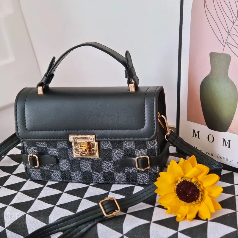Small square crossbody bag with retro ethnic pattern in multiple colour options