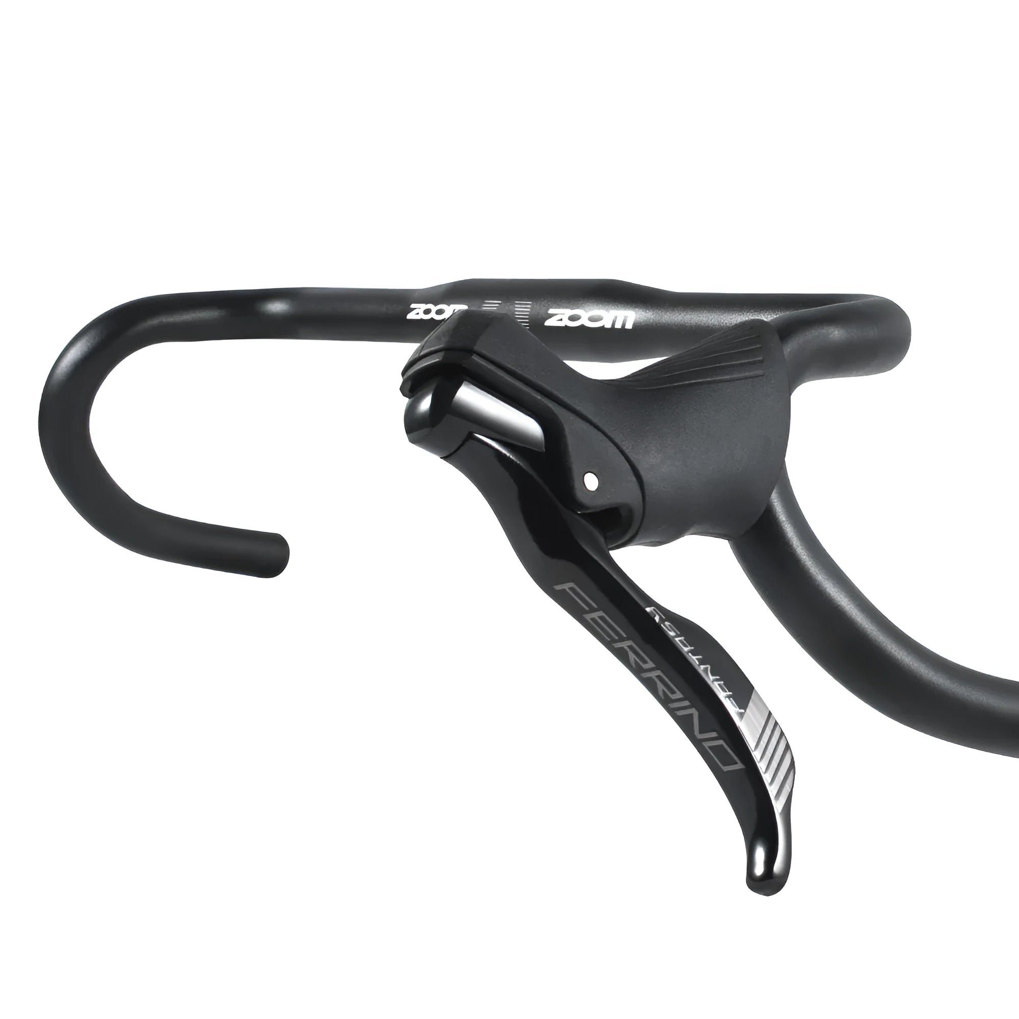 Black aluminium alloy bent handlebar for road bikes with 420mm width and 31.8mm clamp