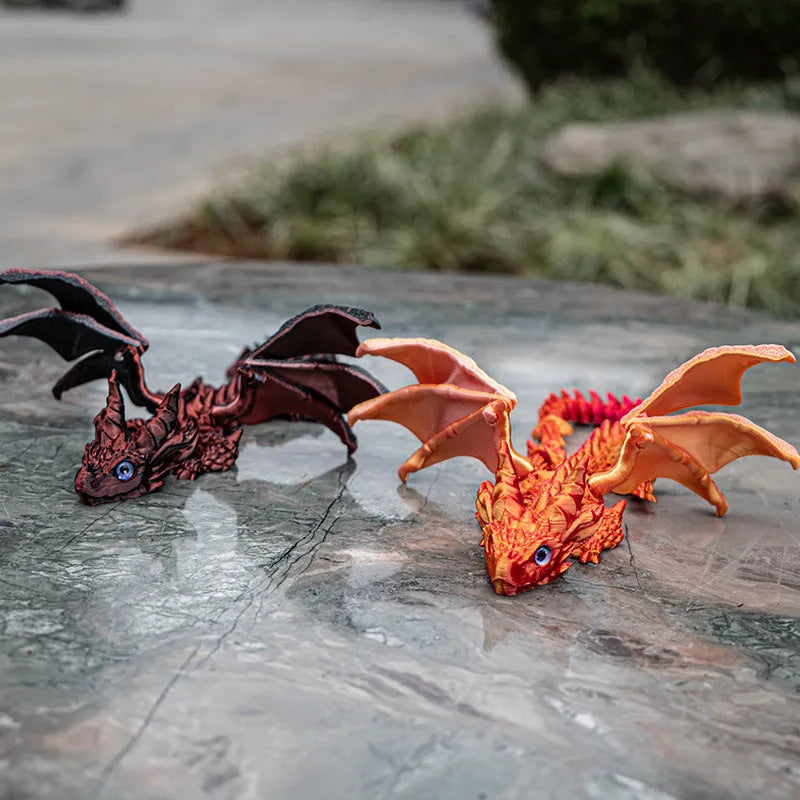 PLA flying dragon wings decoration toy showing detailed texture and 25cm width