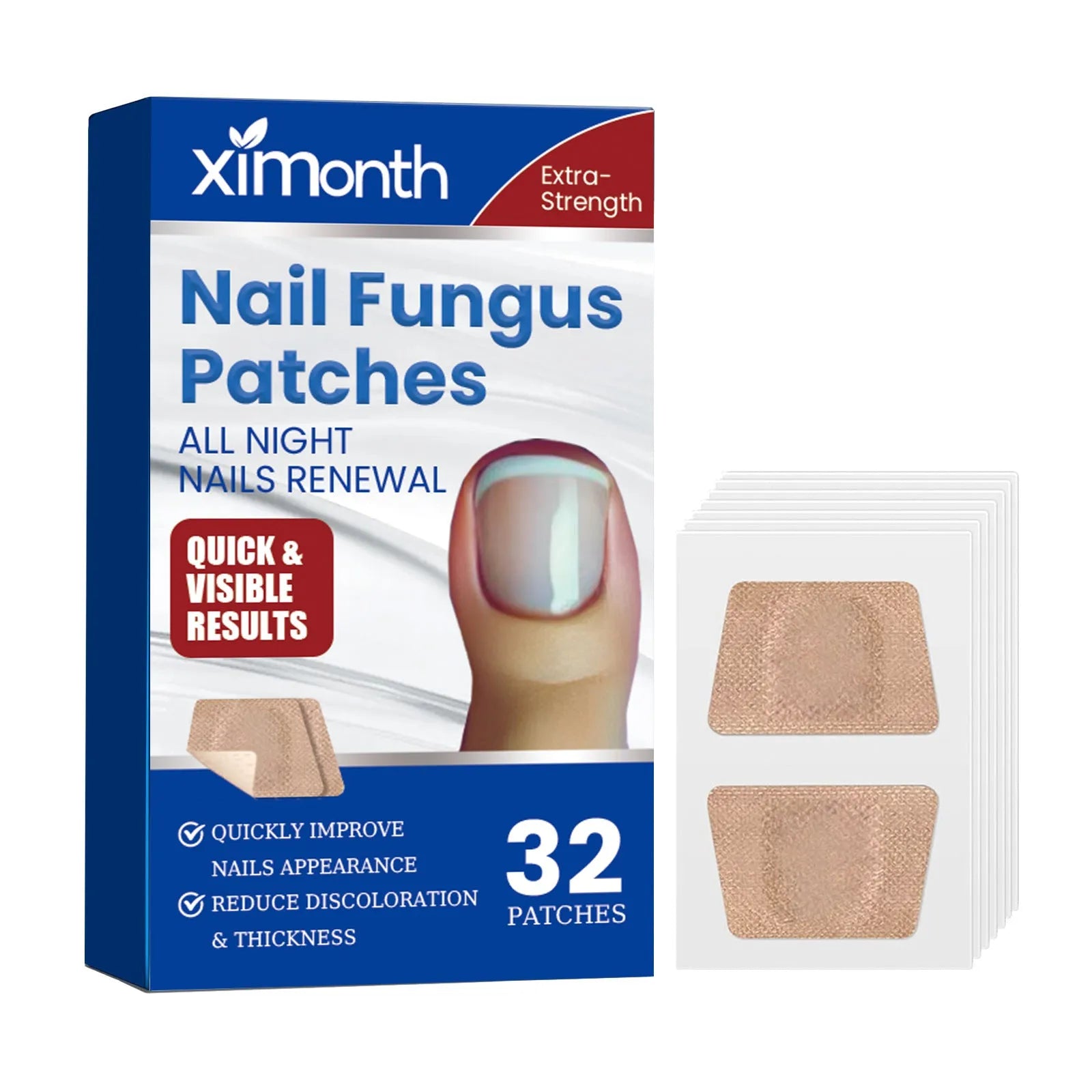 Nail nursing adhesive bandage repair patches box containing 32 patches measuring 6.1x3.5cm