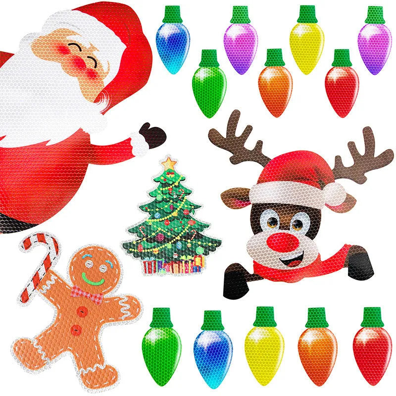 Christmas reflective magnetic light bulbs set with 24 bulbs and 12 wires for metallic surface decoration