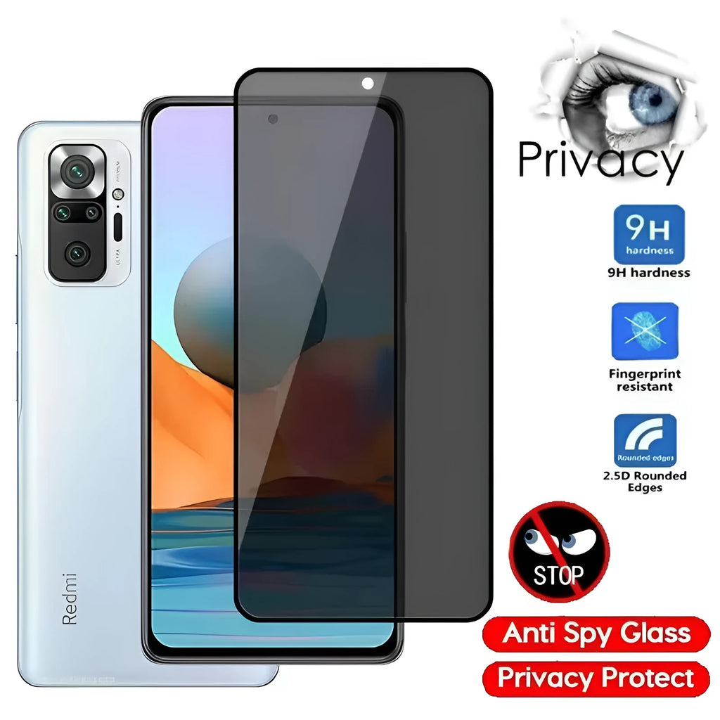 Anti-spy screen protector for Poco and Redmi Note phones with privacy film technology