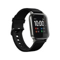 Black waterproof smart bracelet with 1.4-inch screen showing heart rate monitoring display