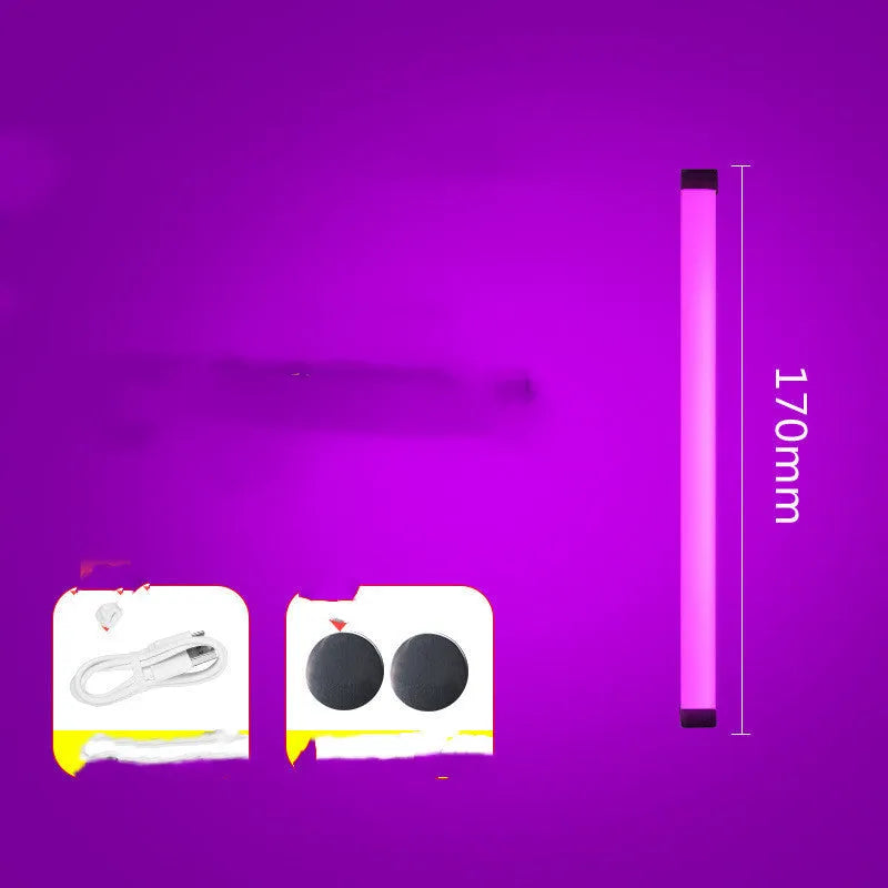 Blue and purple rechargeable LED photo fill light tube stick in 17cm, 32cm and 52cm lengths