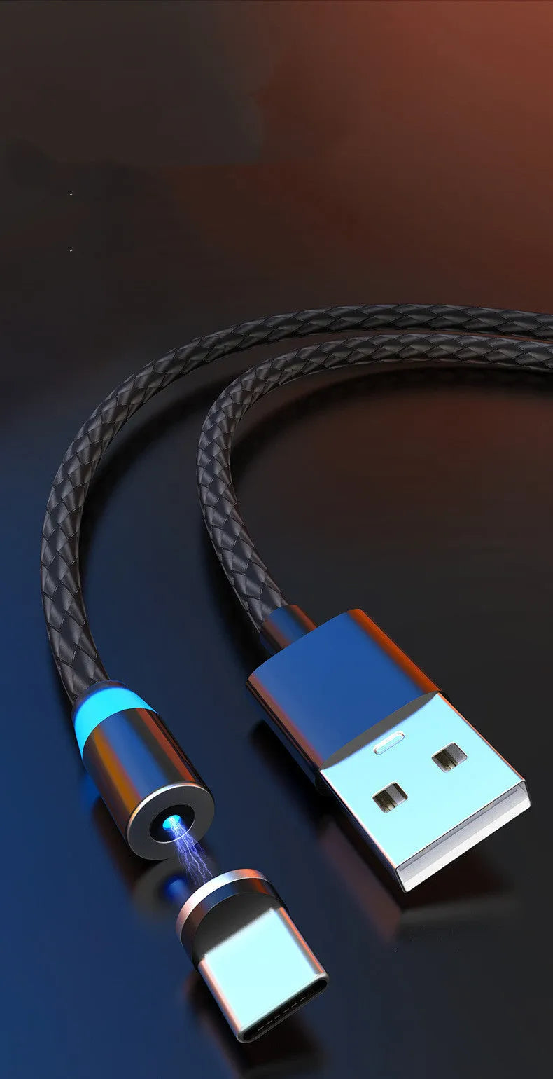 Magnetic phone charging cable with breathing light in various colour options