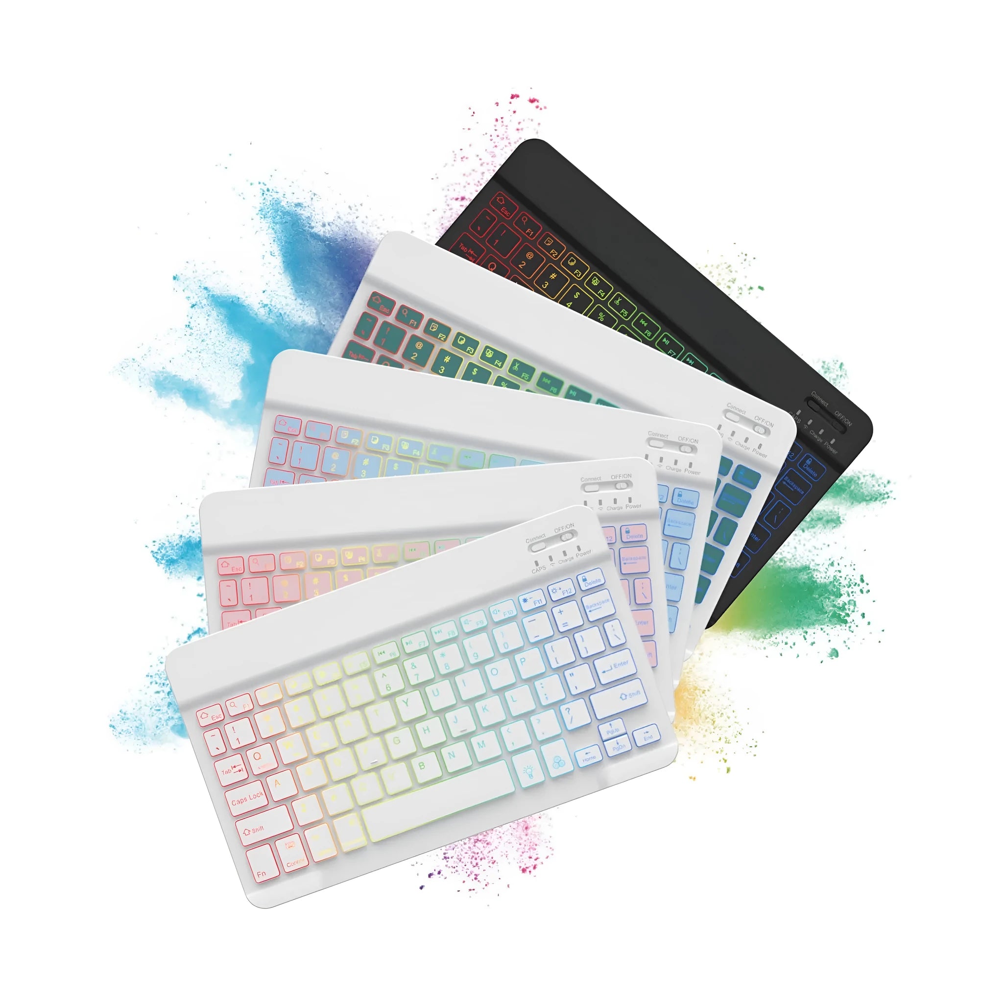 10-inch Bluetooth wireless keyboard with colourful backlight for tablet and mobile phone