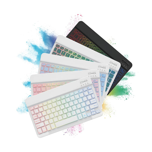 10-inch Bluetooth wireless keyboard with colourful backlight for tablet and mobile phone