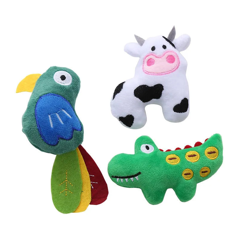Plush cat toy shaped like animal with catnip for interactive pet play