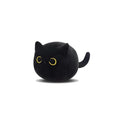 Black cat fluffy plush toy soft pillow cushion measuring 28cm with embroidered face