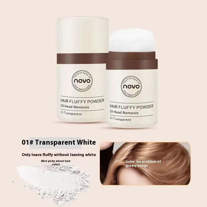 Oil control powder container for bangs, hairline and facial application with multiple shade options