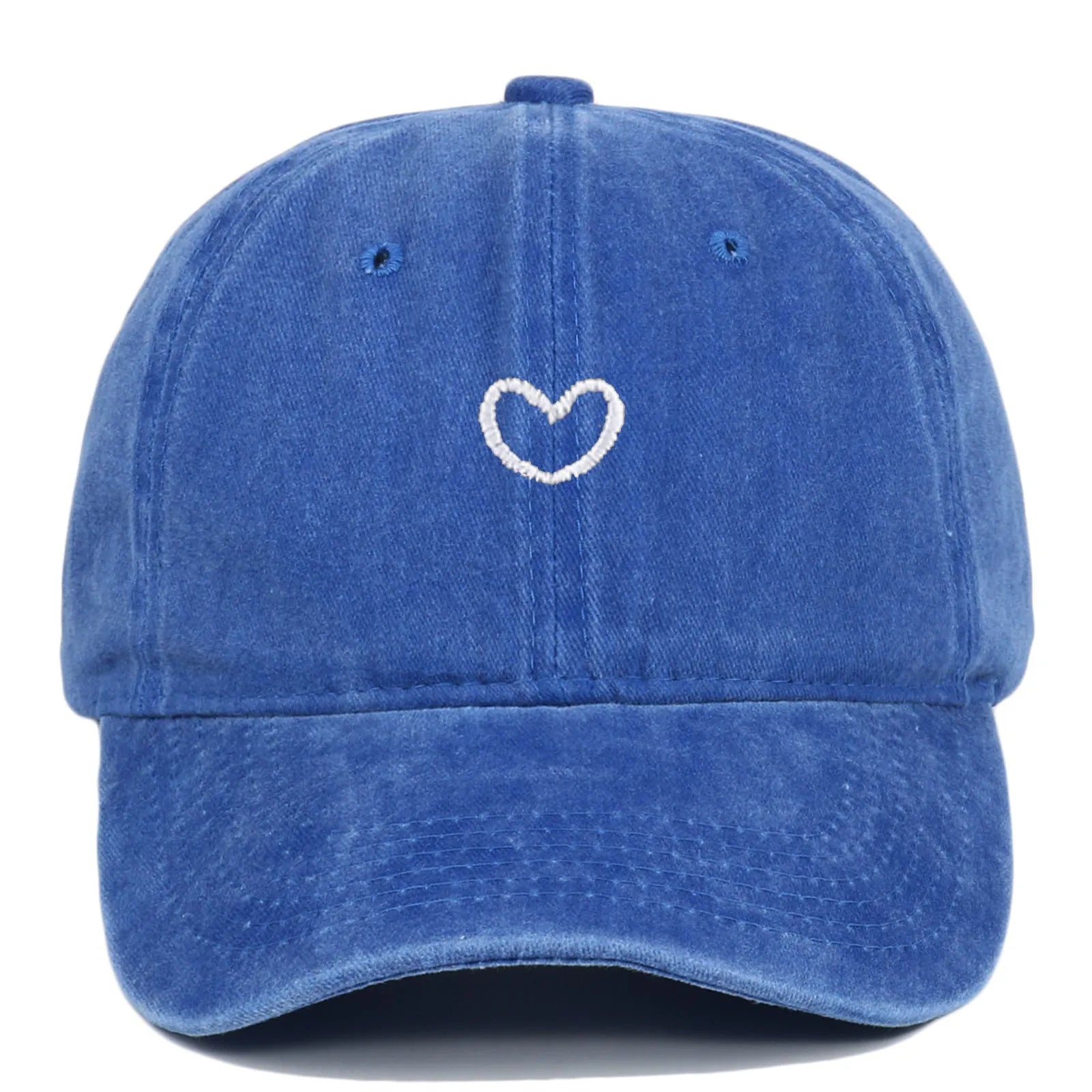 Cotton baseball cap with embroidered small love motif in adjustable size