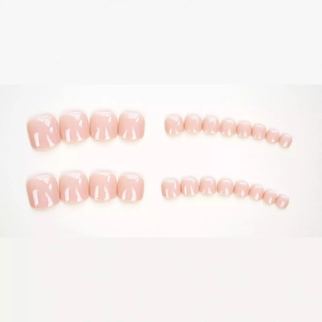 Fashion personality toe nail stickers finished product in skin colour with glue application