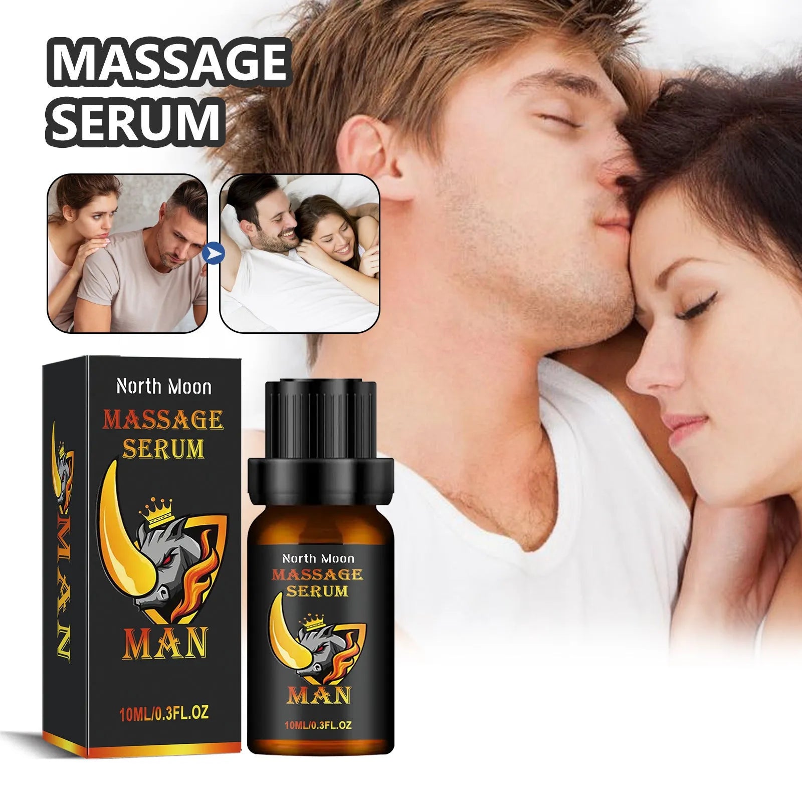10ml bottle of men's body care essential oil for external massage.