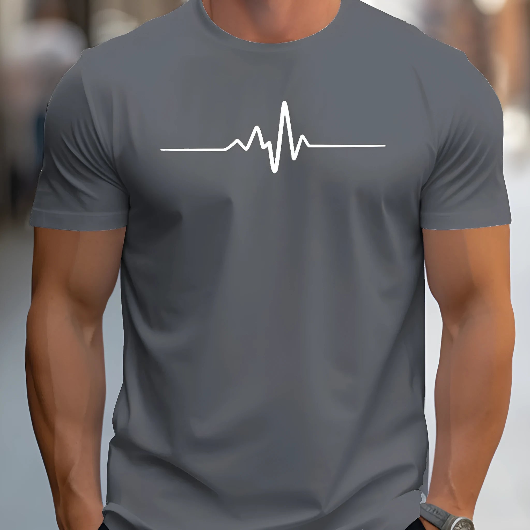 Men's loose fit 3D sports letter pattern short sleeve t-shirt in multiple colour options