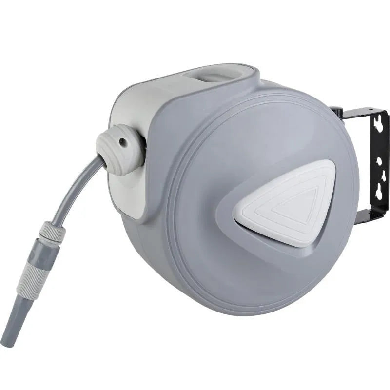 Automatic retractable hose reel with 10 metre PVC water pipe for car wash and garden use